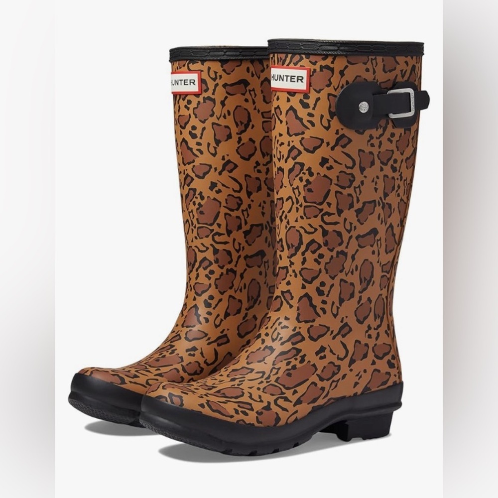 HUNTER unisex-child Original Leopard Boots Sz 2